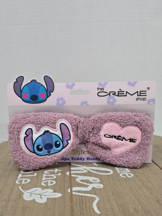 Disney Accessories - Disney Pink Plush Spa Teddy Headband with Stitch Patch